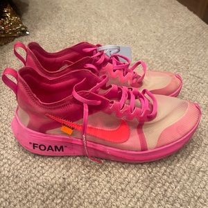 Off-white Nike zoom flys in pink. Size 11 mens. Well loved